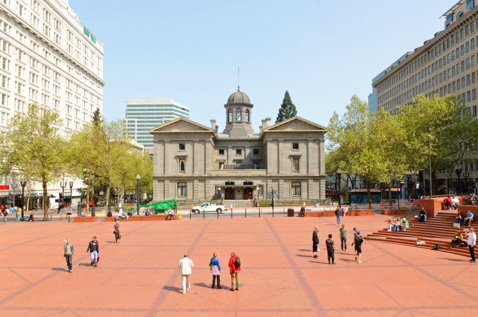 Pioneer Courthouse in Pioneer Square; 