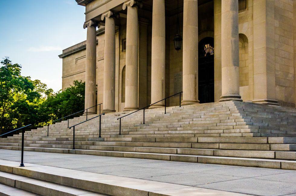 Steps to the Museum of Art in Baltimore, Maryland.