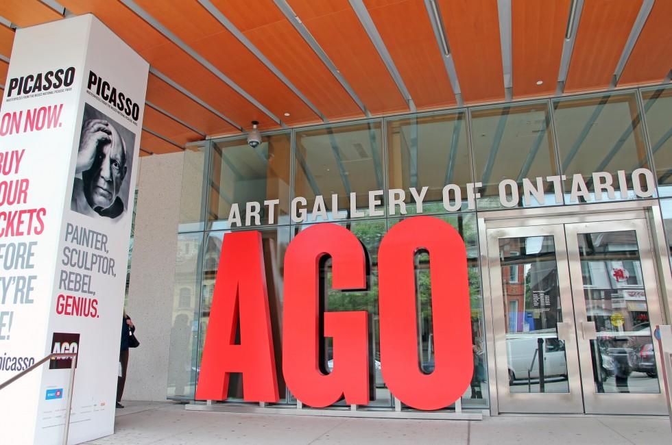 The Art Gallery of Ontario (AGO) is an art museum in Toronto. The Museum's collections include art from Canada ,Europe Africa and Oceanic, old and contemporary collection.A special exhibit of Picasso is currently on Display.