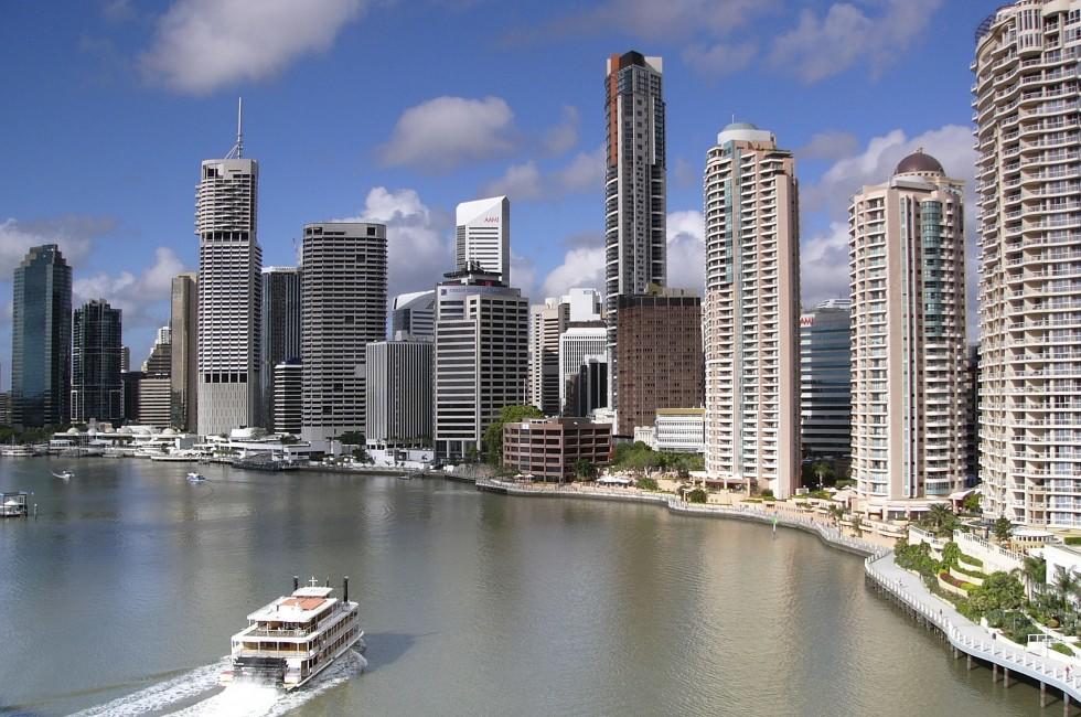 Queensland capital city Brisbane in Australia, CBD, Riverside; 