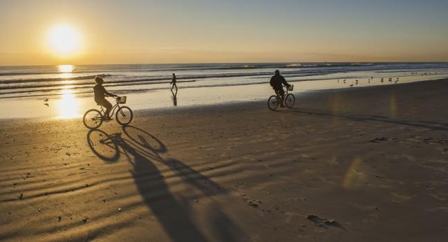 Bicycle Ride at Sunrise on Cocoa Beach;