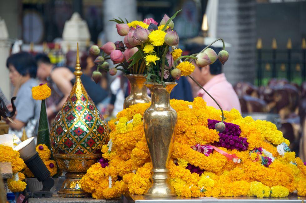 Hindu God Brahma at the Erawan Shrine in Bangkok; 
