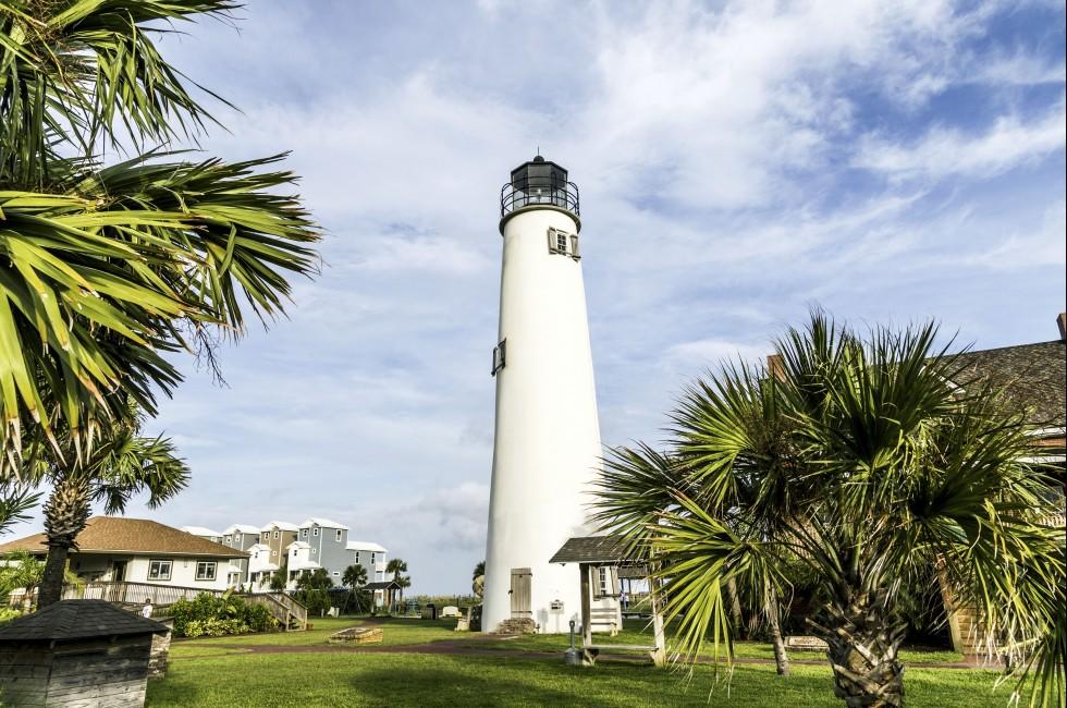 Lighthouse on the Gulf of Mexico in Eastpoint; Shutterstock ID 152640692; Project/Title: AARP; Downloader: Melanie Marin