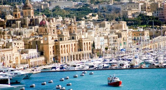 fantastic city landscape on the seaside in malta; 