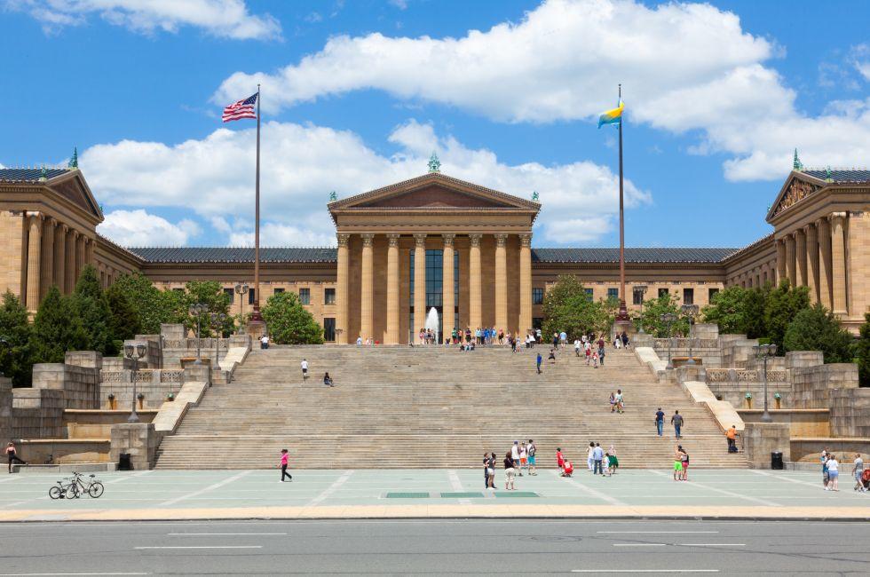 Philadelphia art museum entrance - Pennsylvania USA.