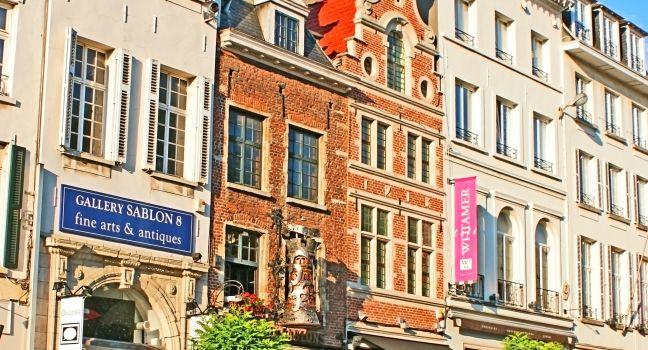 BRUSSELS, BELGIUM - JUNE 29, 2010: Place du Grand Sablon boasts antique stores, boutiques, hotels, restaurants, auction houses,  pastry shops and Belgian chocolatiers, on June 29 in Brussels.