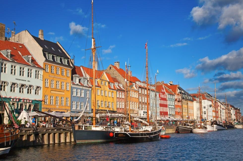 Copenhagen (Nyhavn district) in a sunny summer day; 