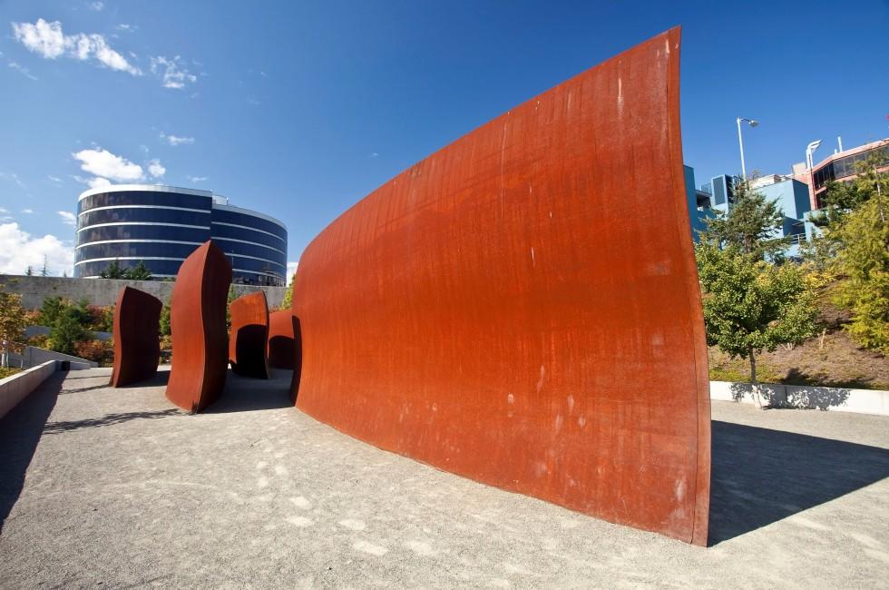 Olympic Sculpture Park is a public park in Seattle, Washington. &quot;Wake&quot; by Richard Serra