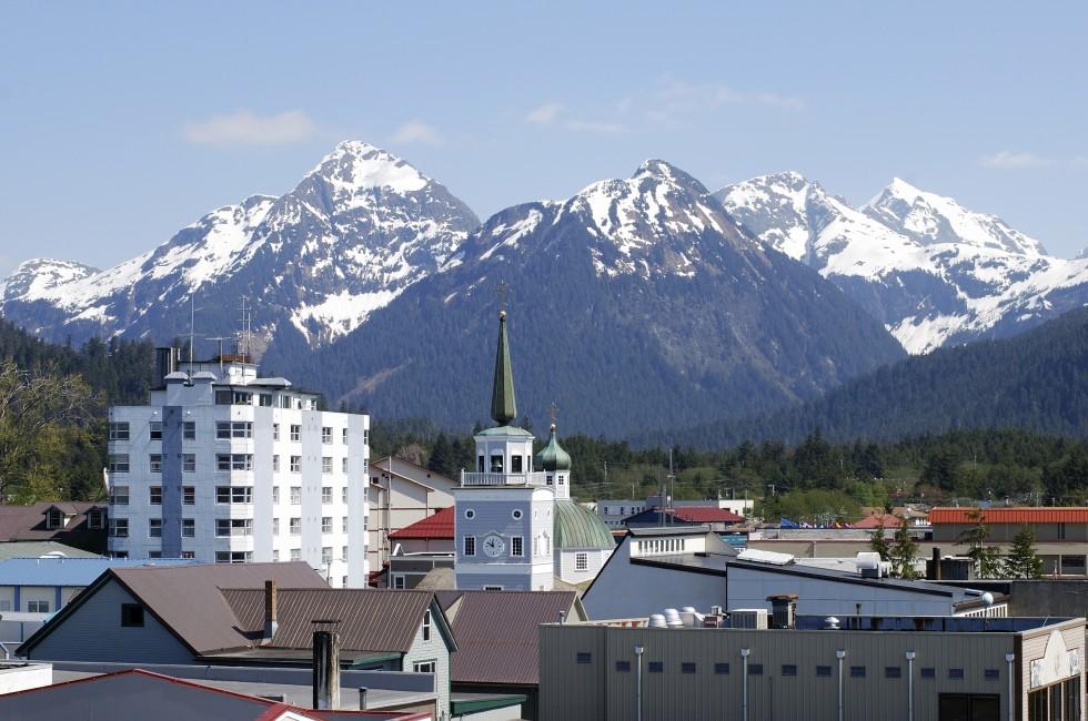 The view of Sitka downtown, Alaska.