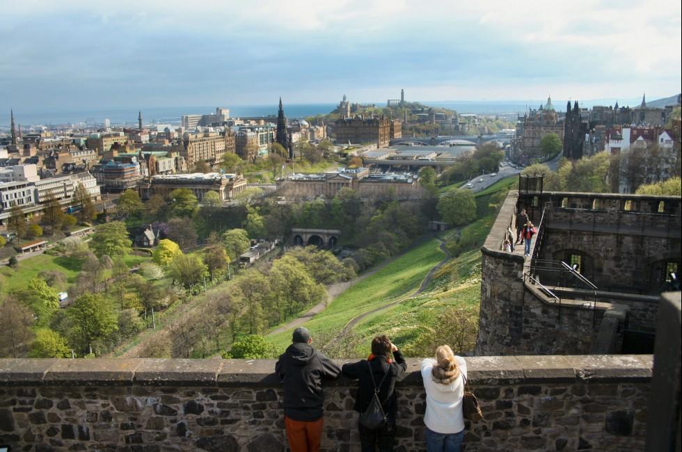 tourists admiring the view of Edinburgh from castle; Shutterstock ID 3245156; Project/Title: Photo Database top 200