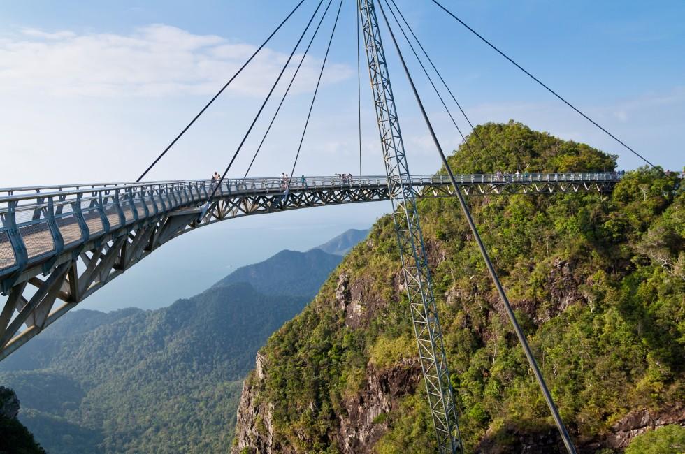 Hanging bridge of Langkawi island, Malaysia; 