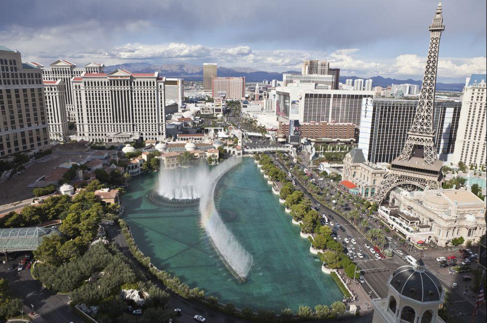 LAS VEGAS, NEVADA - OCT 6: Bellagio, Caesars Palace, Paris and other resorts on the strip on October 6, 2011 in Las Vegas, Nevada. Vegas has 147,611 hotel rooms with a average daily rate of $106.; Shutterstock ID 86214187; Project/Title: 10 Places Where Su