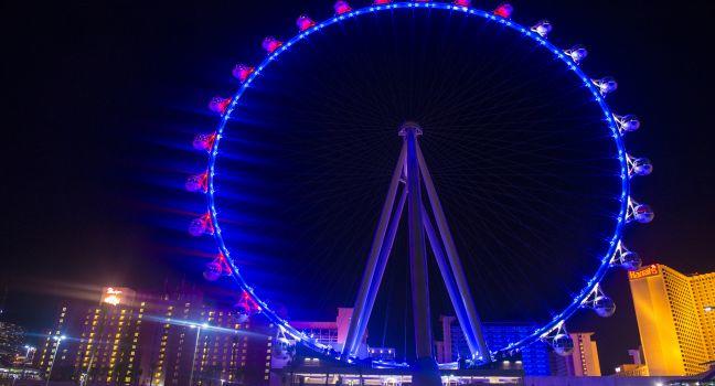 LAS VEGAS - MARCH 10 : The High Roller at the Linq, a dining and shopping district at the center of the Las Vegas Strip on March 10 2014 , The High Roller is the world's largest observation wheel; Shutterstock ID 182639960; Project/Title: Las Vegas; Downlo