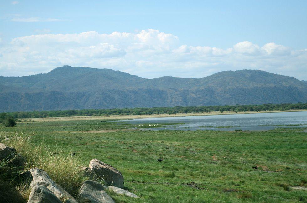 Landscape of Lake Manyara National Park, Tanzania.
