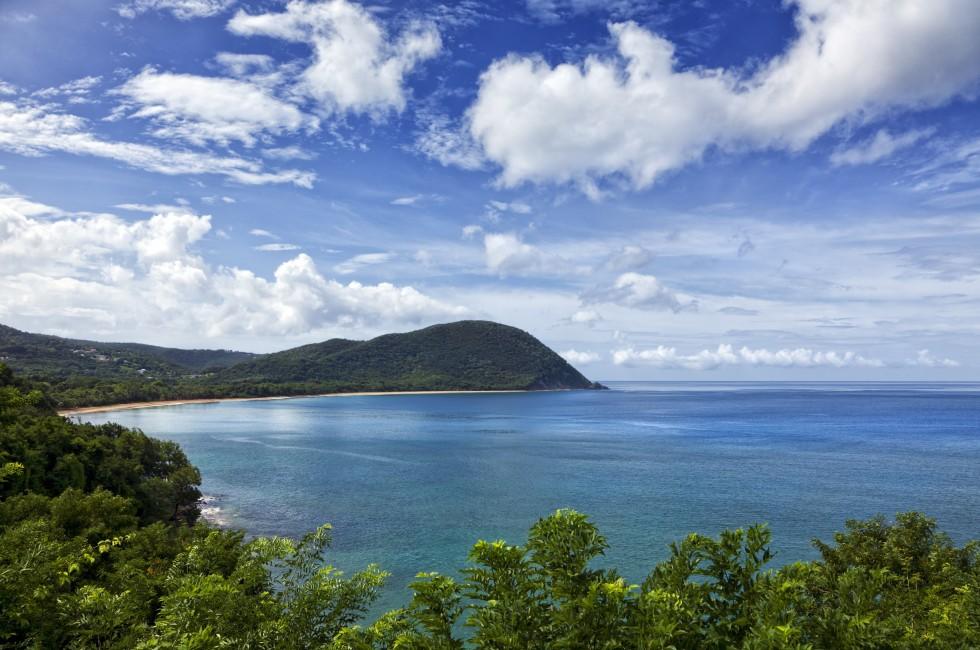 The great bay at Deshaies, Basse-Terre, Guadeloupe; 