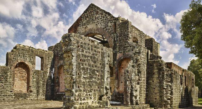 Old Panama Ruins - Ruins of La Vieja in Old Panama City, Panama;  