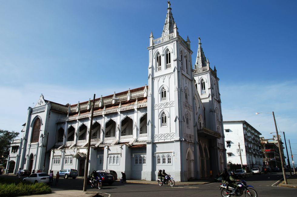 The cathedral in Colon port-city (Panama).;