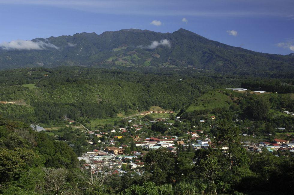 View of valley and town of Boquete, Panama, Central America.