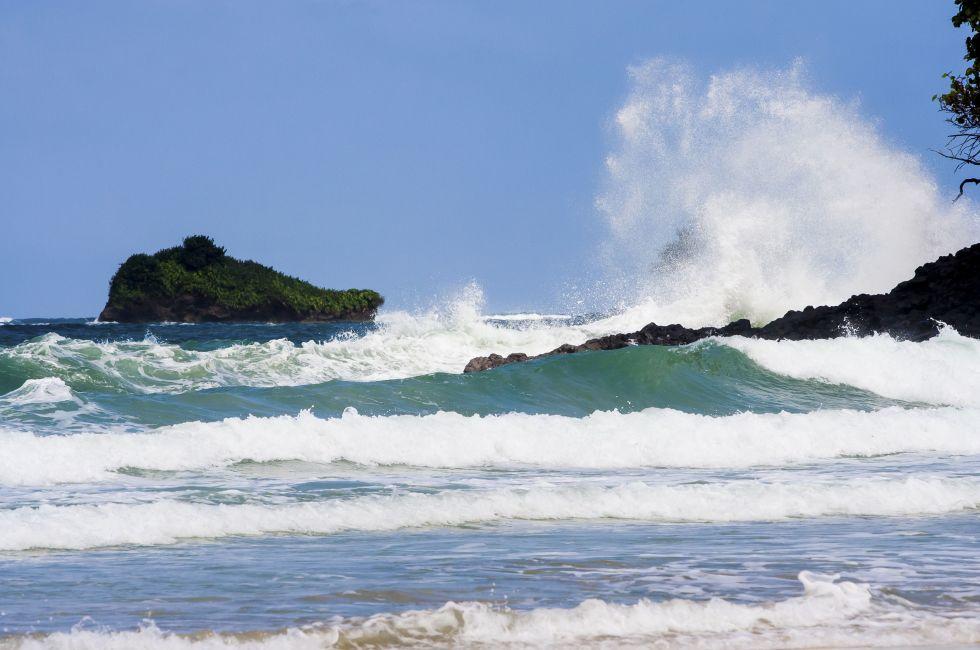 Waves crashing on Red Frog beach Bastimentos Island Bocas Del Toro Panama