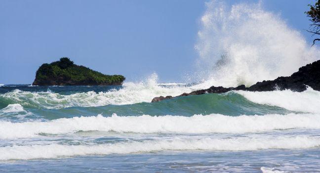 Waves crashing on Red Frog beach Bastimentos Island Bocas Del Toro Panama