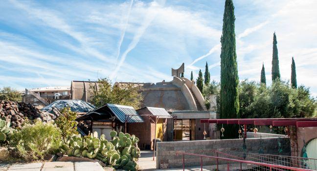 Arcosanti is an experimental town and molten bronze bell casting community in Yavapai County, central Arizona, 70 mi (110 km) north of Phoenix, at an elevation of 3,732 feet (1,130 meters). Its Arcology concepts were developed by the Italian-American archi