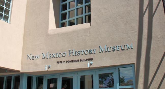 Entrance, The New Mexico History Museum, Santa Fe, New Mexico, USA 