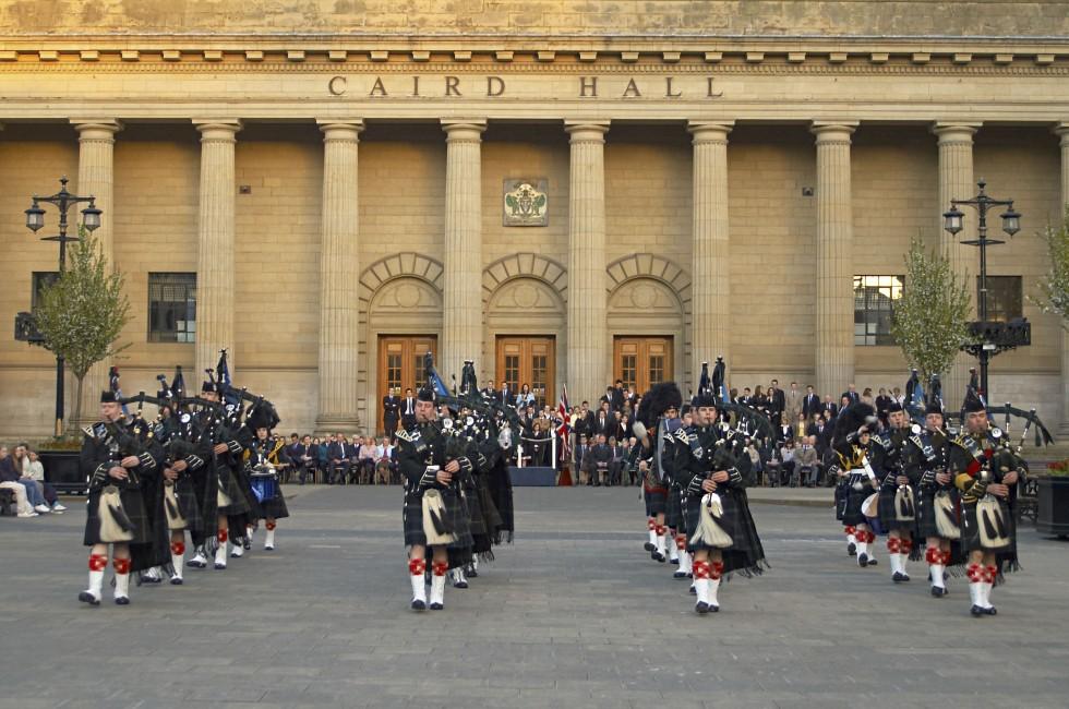 Tayforth UOTC Pipes &amp; Drums, Dundee Caird Hall; Shutterstock ID 2135051; Project/Title: Scotland ebook