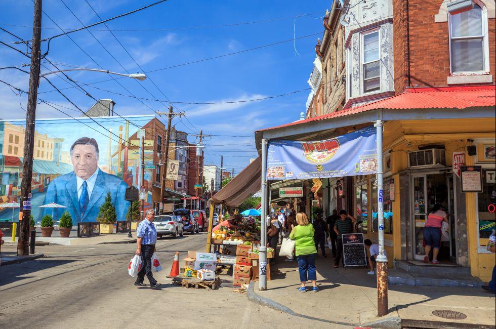 PHILADELPHIA - MAY 8: Philadelphia's Italian market on May 8, 2015. The market is the oldest working outdoor market in the United States.