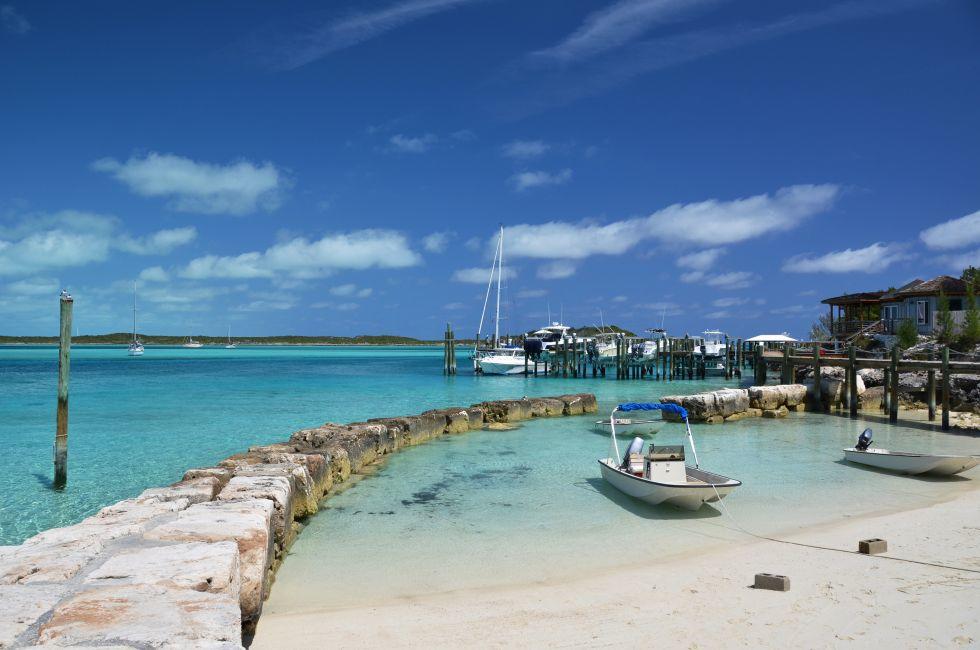 Little port at Exuma Cays. Bahamas.