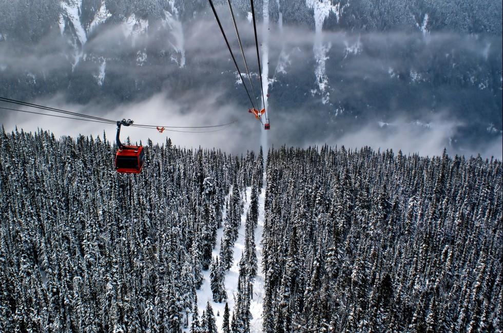 Gondolas in the Canadian Rockies;
