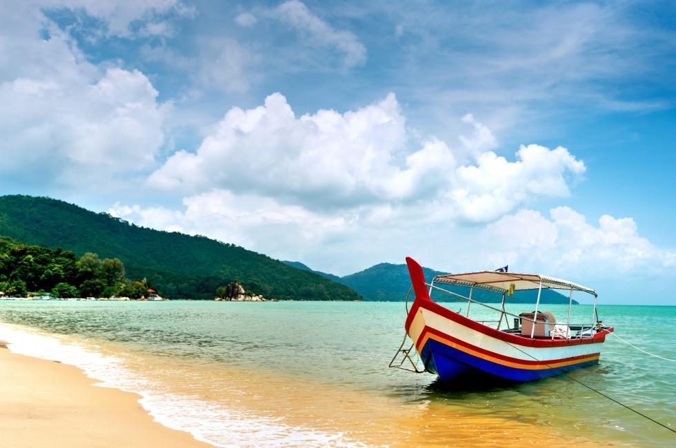 Beach Scene in Penang, Malaysia; 