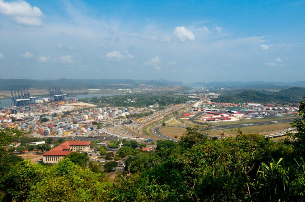 Port of Balboa and Albrook Airport, formerly part of U.S. Panama Canal Zone.