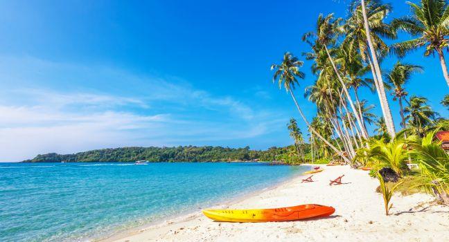 Kayak at the tropical beach ; Shutterstock ID 194582744; Project/Title: Fodor's Vietnam; Downloader: Fodor's Travel
